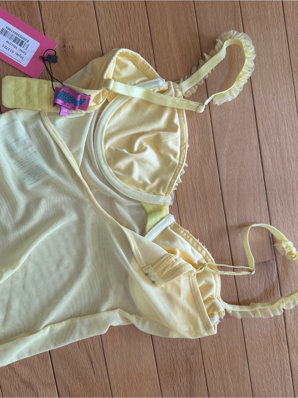 Edikted Yellow Ruffled Bustier Tank Top - Picture 2 of 2